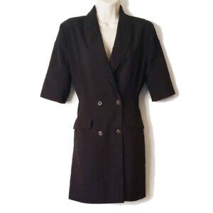 PLT Double Breasted Blazer Dress 8 Fully Lined Black